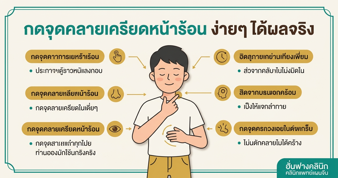 กดจุดคลายเครียดหน้าร้อน ง่ายๆ ได้ผลจริง