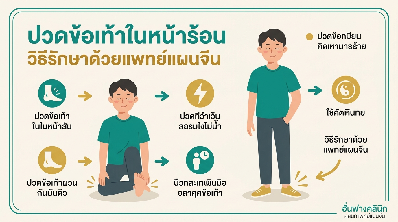 ปวดข้อเท้าในหน้าร้อน: วิธีรักษาด้วยแพทย์แผนจีน