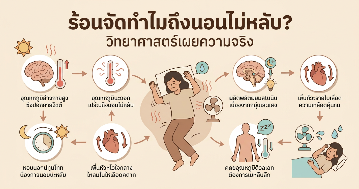 ร้อนจัดทำไมถึงนอนไม่หลับ? วิทยาศาสตร์เผยความจริง