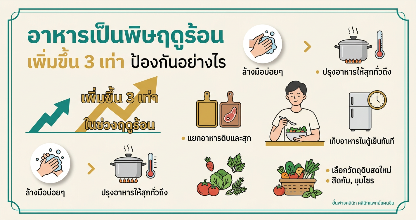 อาหารเป็นพิษฤดูร้อน เพิ่มขึ้น 3 เท่า! ป้องกันอย่างไร?