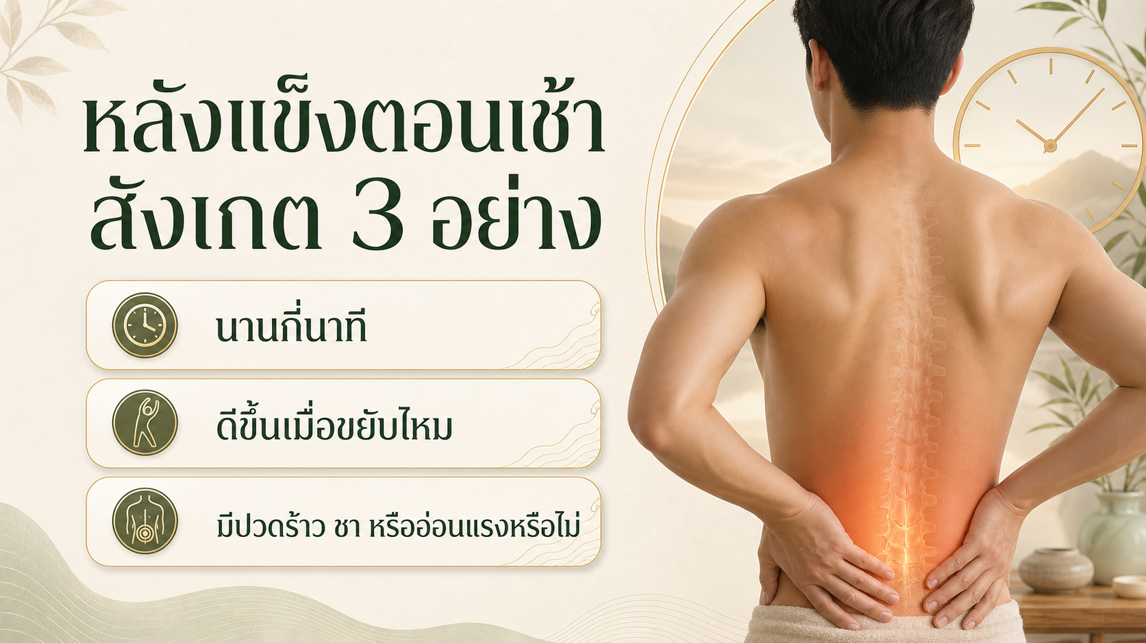 อินโฟกราฟิกสามข้อที่ควรสังเกตเมื่อหลังแข็งตอนเช้า